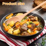 HANSGO Wooden Spoons for Cooking, 12 Inch Long Handle Wooden Cooking Mixing Oval Spoons to Baking, Stir Meals, 3PCS - Image 3