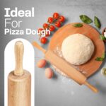 All-Purpose 17.6 Inch Beech Wood Non-Stick Rolling Pin - For Baking, Pizza, Pasta, Pie, Cookies, Pastry. - Image 6