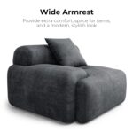 LIKIMIO 118" Modern L-Shaped Modular Sectional Sofa for Living Room, Corduroy Upholstery Dark Grey-Blue, Oversized 3-Seater Couch with Deep Seat and Movable Ottoman – No Assembly - Image 6