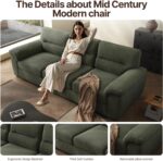 81 inch Corduroysofa for Living Room Three Seater Comfortable Sofa, Fabric Sofa, Modern mid-Century Vintage Brown for Office Meeting Room Apartment(Green, 81inch) - Image 6