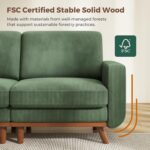 Vesgantti 97" Modular Sectional Sofa Green, L-Shaped Couch with Movable Ottoman, Comfy Corduroy Couch with Spring Cushion, Modular Sofa with Deep Seat for Living Room, Bedroom and Apartment - Image 5