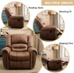 CANMOV Leather Recliner Chair, Classic and Traditional Manual Recliner Chair with Comfortable Arms and Back Single Sofa for Living Room, Nut Brown - Image 8