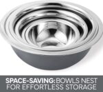 COOK WITH COLOR Stainless Steel Mixing Bowls Set - Nesting Bowls, 6 Pieces, Grey - Image 5