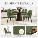 COLAMY Upholstered Dining Chairs Set of 4, Modern Kitchen Chairs with Back, Fabric Side Dining Room Chairs with Wood Legs for Farmhouce Restaurant, Green - Image 5
