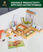 ROYAL CRAFT WOOD 5-Piece Bamboo Drawer Organizer Set – Multi-Use Storage Trays for Kitchen, Bathroom, Office, Makeup, Jewelry & More – Junk Drawer Tray, Utensil Holder, Storage Box & Bin Set (5 Boxes) - Image 7