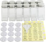 Simple Houseware Spice Jars 4 Ounce Square Bottles w/label, 12 Pack - Image 3