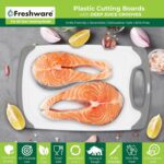 Freshware Cutting Boards for Kitchen, Chopping Board 3-Pack with Different Sizes, Juice Grooves and Non Slip Handles - Reversible, Large Cutting Board Set - Dishwasher Safe - Gray - Image 4