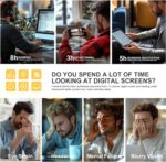 hunsquer Blue Light Glasses for Women Blue Light Blocking Glasses Men Computer Gaming Blue Screen Glasses Mens Blue Light Blocker Glasses - Image 8