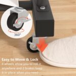 Laiensia Double Rods Garment Rack with Wheels, Clothing Rack for Hanging Clothes,4 Hooks, Multi-functional Bedroom Clothes Rack, Black - Image 10