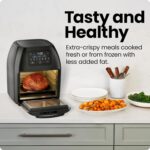 CHEFMAN Multifunctional Digital Air Fryer+ Rotisserie, Dehydrator, Convection Oven, 17 Touch Screen Presets Fry, Roast, Dehydrate, Bake, XL 10L Family Size, Auto Shutoff, Large Easy-View Window, Black - Image 4