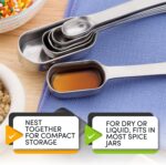 Spring Chef Stainless Steel Measuring Spoons Set of 7 with Leveler, Rectangular Metal Teaspoon & Tablespoon Measuring Spoons for Dry & Liquid Ingredients - Nesting Kitchen Gadgets For Baking & Cooking - Image 6