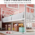 SHA CERLIN Twin Size Bed Frame for Kids,Metal Bed Frame with Butterfly Pattern Design Headboard & Footboard,No Box Spring Needed,Easy Assembly,White - Image 7