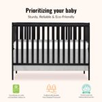 Dream On Me Synergy 5-In-1 Convertible Crib In Black, JPMA & Greenguard Gold Certified, Constructed out of solid reclaimed New Zealand Pine wood, Features 3 mattress height settings - Image 6