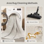 Valenrug Washable Rugs 5x7 - Stain Resistant 5x7 Area Rugs for Living Room, Non Slip Backing Printed Rugs for Bedroom, Folable Machine Washable Area Rug (5'x7', Beige) - Image 7