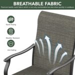 7-Piece Outdoor Dining Set, 6 Swivel Chairs＆63.5‘’ Rectangular Table All Weather Frame Furniture Set - Tan Grey Style1 - Image 9