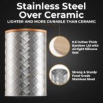 Pebble & Stem® Silver Stainless Steel Canister Set for Kitchen Counter, Food-Grade Canister Set of 4, Airtight Lids, Sugar and Flour Containers for Countertop, Coffee and Tea Storage, Farmhouse Decor - Image 3