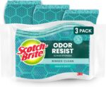 Scotch-Brite Odor Resist Heavy Duty Scrub Sponge, Dishwasher-Safe Kitchen sponges for Serious Scrubbing, Multipurpose Dish Sponge for Stuck-On Messes, 3 Scrubbing Sponges - Image 2
