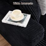 108" Boneless Couches for Living Room, Modular Sectional Sofa with Oversized Chaise, L-Shape Cloud Couch with Deep Seat, High-Density Memory Foam, No Assembly Required, Plush Corduroy Black - Image 8