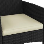 Yaheetech Patio Furniture Set 4 Pieces Conversation Sets, Rattan Chair Wicker Set Loveseat with Soft Cushion and Glass Table for Backyard Porch Garden Poolside Balcony, Black and Beige - Image 10