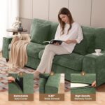 DOPEDIO Modern Loveseat Sofa for Living Room,Chenille Recliner, Removable Cover, Spring Cushions, Solid Wood Frame, Easy Assembly for Small Spaces (88.58inch，Green) - Image 4