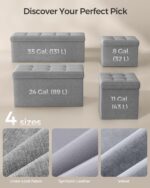 SONGMICS Mazie Collection - Small Folding Storage Ottoman, Foot Rest Stool, 12.2 x 16.1 x 12.2 Inches, 286 lb Load Capacity, for Living Room, Bedroom, Home Office, Dorm, Light Gray ULSF102G02 - Image 7