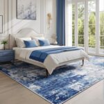 Washable Area Rugs 5'x7' Non-Slip Modern Abstract Soft for Living Room Entryway Bedroom Nursery, Print Pattern, Blue Grey Navy Gray - Image 8