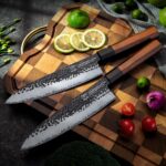 8 Inch Japanese Knife, Hand Forged 5 Layers High Carbon 9CR18MOV Steel Rosewood Handle Chef Knife, Ultra Sharp Durable Professional Kitchen Knife, A Thoughtful Birthday Gifts for Mom/Dad - Image 6