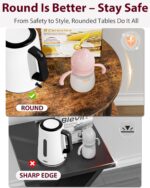 Small Round End Table - 3 Tier Design Accent Table, Narrow Side or Bedside Stand, Industrial Vintage Nightstand for Bedroom, Living Room, or Small Spaces, Rustic Brown - Image 4