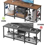 YGEOMER TV Stand Entertainment Center for 55 Inch TVs, with Charging Station and Lights Open Storage Shelves, TV Media Console, Open Storage Shelf with Sound Rack for Living Room, Rustic Brown - Image 4