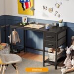CubiCubi Computer Desk with 2 Drawers, 40 Inch Small Home Office Desk Study Writing Table, Modern Black - Image 8