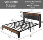 ANCTOR Full Size Bed Frame, Storage Headboard with Outlets, Easy to Install, Sturdy and Stable, No Noise, No Box Springs Needed - Perfect for a Good Night's Sleep - Image 3