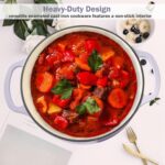 Vivicreate 6 Quart Enamel Cast Iron Dutch Oven Pot with Lid – Enameled Cookware for Baking, Roasting, and Braising – Durable Cast Iron Pot for Stove Top and Oven Use purple color - Image 3