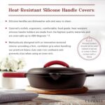 Cuisinel Cast Iron Skillet with Lid - 12"-inch Pre-Seasoned Covered Frying Pan Set + Silicone Handle & Lid Holders + Scraper/Cleaner - Indoor/Outdoor, Oven, Stovetop, Camping Fire, Grill Safe Cookware - Image 6