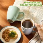 Porcelain Coffee Mugs Set of 6, 13 Ounce Coffee Cups with Handle, Ceramic Tea Mugs for Latte, Hot Tea, Cappuccino, Mocha, Cocoa, Blue Assorted Colors Mug Gift Set, Dishwasher and Microwave Safe - Image 4