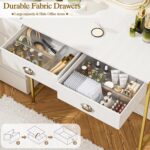 Small Vanity Desk No Mirror for Kids Bedroom, 31.5 Inch Vanity Table with Drawers, Makeup Vanity Desk for Narrow Spaces, White and Gold(No Mirror) - Image 6