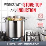 Stockpot – 20 Quart – Brushed Stainless Steel – Heavy Duty Induction Pot with Lid and Riveted Handles – For Soup, Seafood, Stock, Canning and for Catering for Large Groups and Events by BAKKEN - Image 4