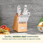 Cuisinart 15-Piece Knife Set with Block, High Carbon Stainless Steel, Forged Triple Rivet, White, C77WTR-15P - Image 3