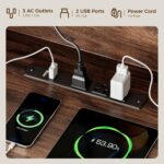 Casaottima TV Stand for 65 Inch TV, Farmhouse Entertainment Center with Power Outlet & LED Light and Storage Cabinets, Console Table and Media Furniture for Living Room Bedroom, Walnut - Image 8