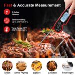 Meat Thermometer Digital for Grilling and Cooking - ANDAXIN Waterproof Ultra-Fast Instant Read Food thermometers with Backlight & Calibration for Kitchen, Deep Fry, BBQ, Grill(Red/Black), LCD - Image 3
