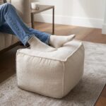 ZICOTO Beautiful Boucle Pouf Ottoman and Foot Rest - Elevate Your Living Room Decor with Lightweight Comfort and Charm - A Round Modern Foam Filled Foot Stool Perfect to Rest Your Feet - Image 2