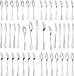 MUTNITT 30 Pcs Silverware Set Service for 6,Premium Stainless Steel Flatware Set,Mirror Polished Cutlery Utensil Sets,Durable Kitchen Eating Tableware Sets,Include Fork Knife Spoon,Dishwasher Safe - Image 2