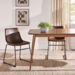 Walker Edison Mid-Century Modern Solid Wood Tapered-Leg Dining Table, 59 Inch, Walnut - Image 7