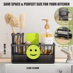 Kitchen Sink Organizer,Sink Caddy Organizer with Removable Brush Holder,Self-Draining Kitchen Countertop Organizers and Storage Essentials,Home Decor and Kitchen Gadgets-Black - Image 3