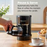 Elite Gourmet EHC-5055 Automatic 5-Cup Brew & Drip Coffee Maker with Pause N Serve Reusable Filter, On/Off Switch, Water Level Indicator - Image 7