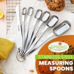 Spring Chef Stainless Steel Measuring Spoons Set of 7 with Leveler, Rectangular Metal Teaspoon & Tablespoon Measuring Spoons for Dry & Liquid Ingredients - Nesting Kitchen Gadgets For Baking & Cooking - Image 3