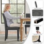 Yaheetech Dining Chairs Set of 4 Fabric Parson Upholstered Kitchen Chairs with Padded Seat and Solid Wood Legs for Dining Room/Restaurant, Armless Design, Dark Grey - Image 8