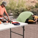 Gocamptoo Folding Table,4ft Indoor Outdoor Heavy Duty Portable Folding Square Plastic Dining Table w/Handle, Lock for Picnic, Party, Camping (4 FT) … - Image 3