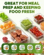 60 PCS Food Storage Containers with Lids(30 Containers & 30 Lids), BPA-Free Plastic Food Containers for Kitchen Storage, Leak Proof, Reusable Meal Prep Containers with Labels & Pen - Image 7