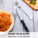 24 Pcs Silverware Set with Steak Knives Service for 4,Stainless Steel Flatware Set,Mirror Polished Cutlery Utensil Set,Home Kitchen Eating Tableware Set,Include Fork Knife Spoon Set,Dishwasher Safe - Image 6