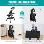 Nova Microdermabrasion Portable Massage Chair Foldable Tattoo Therapy Chair 4 Inches Thickness Sponge Face Cradle Spa Salon Massage Chair (Black) - Image 8